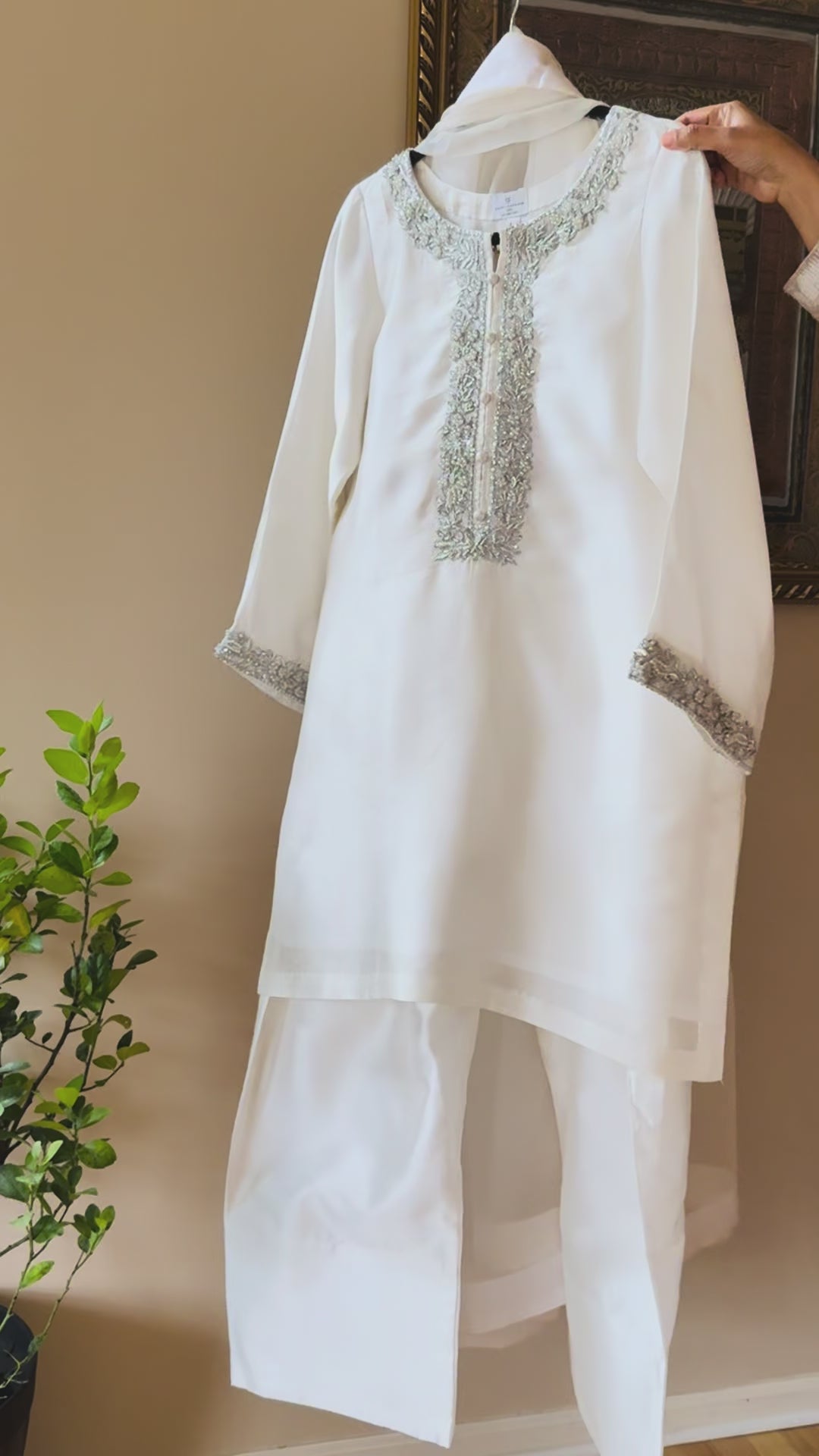 HANDWORK SHEESHA SILK FARSHI SHALWAR FRSH13