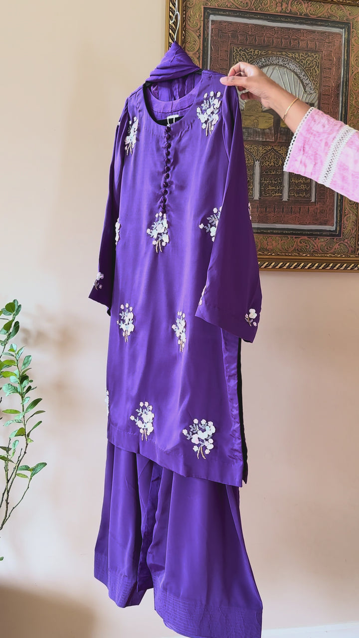 HAND EMBELLISHED SILK FARSHI SHALWAR FRSH01