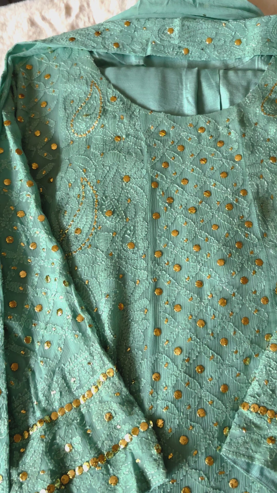 CHIKANKARI  MUKESH HEAVY FROCK CHSF05