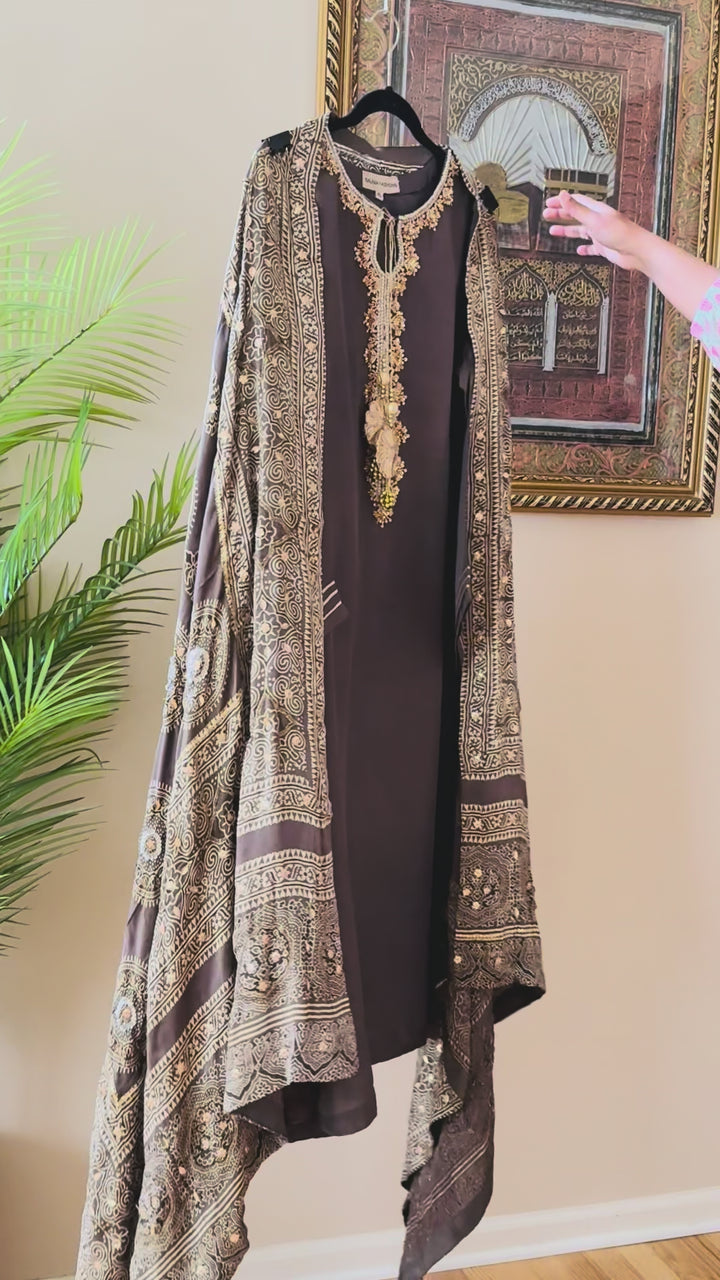 PURE SILK AJRAK SUIT AJSF08