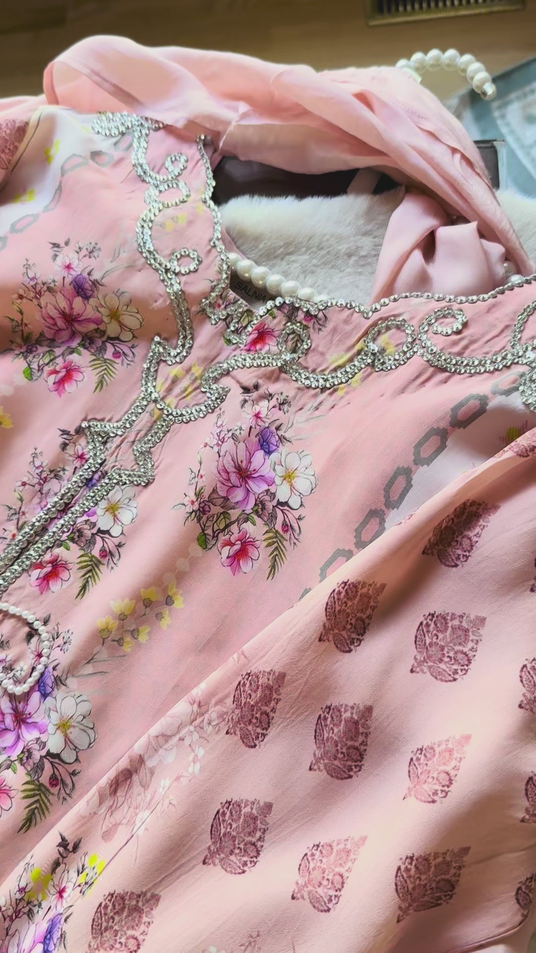 PURE CREPE SILK KAFTAN SET SFKF32