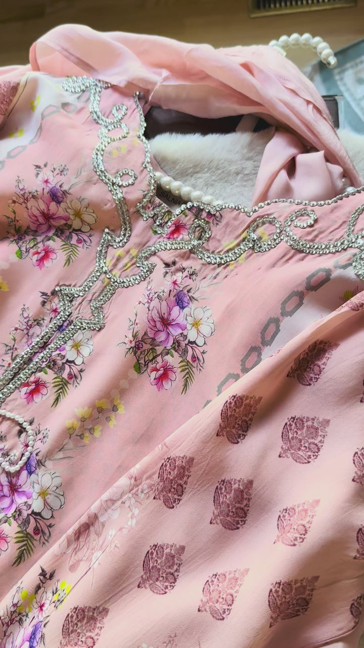 PURE CREPE SILK KAFTAN SET SFKF32