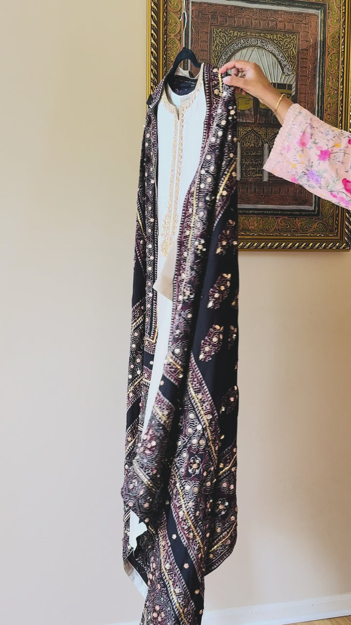 PURE SILK AJRAK SUIT AJSF02