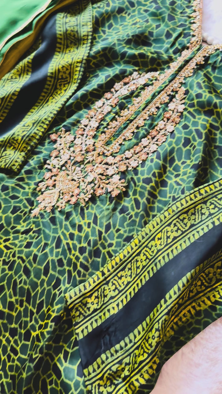PURE SILK AJRAK SUIT AJSF10