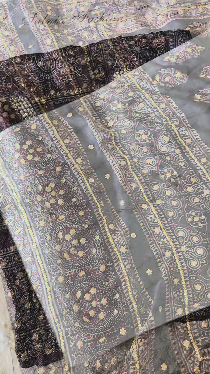 PURE SILK AJRAK SUIT AJSF04
