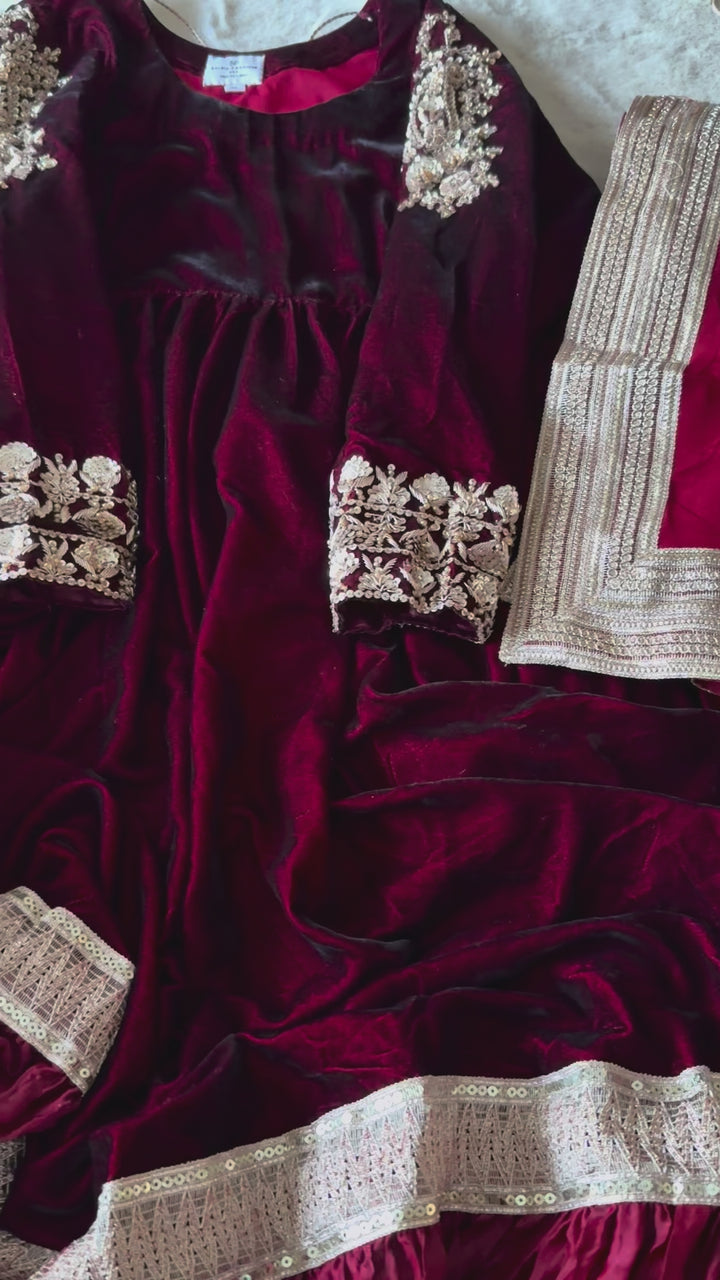 VELVET FORMAL FROCK PARTYWEAR SUIT VLSF02