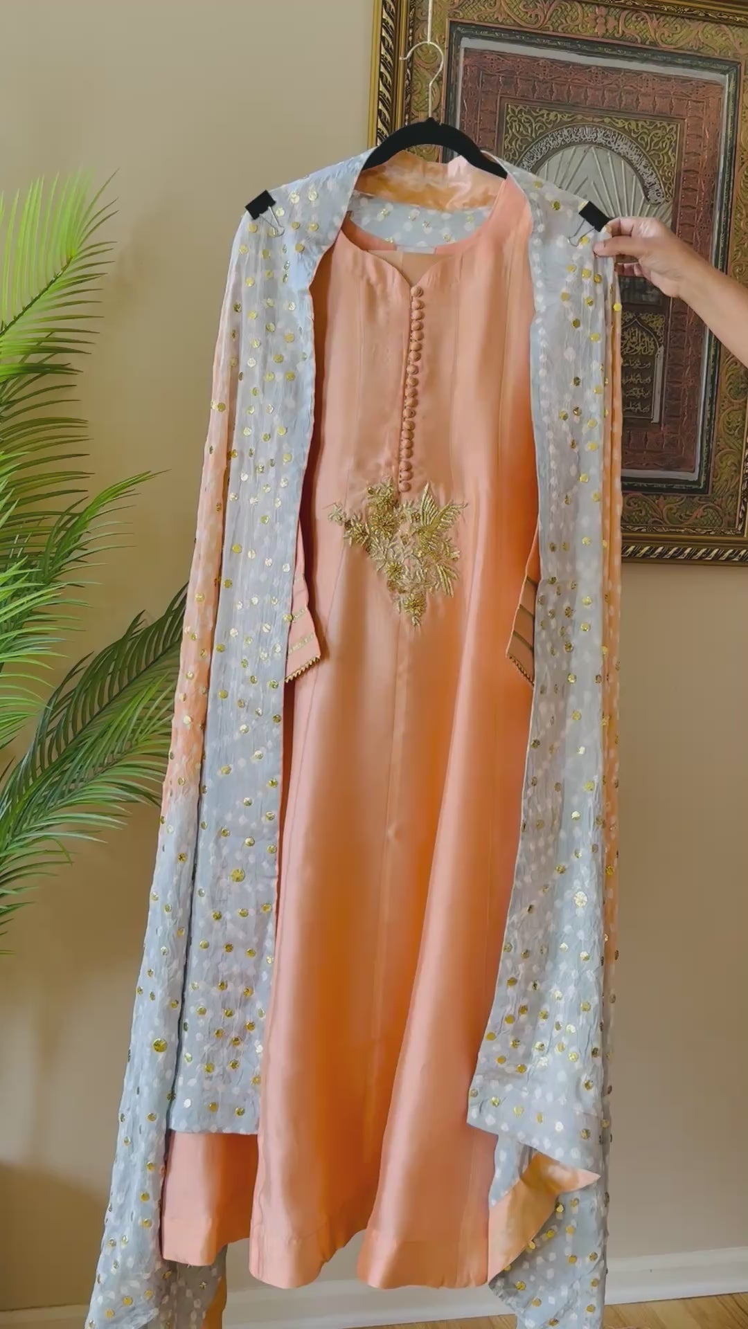 CUSTOM SERIES PURE SILK CHUNRI FROCK CHSF12