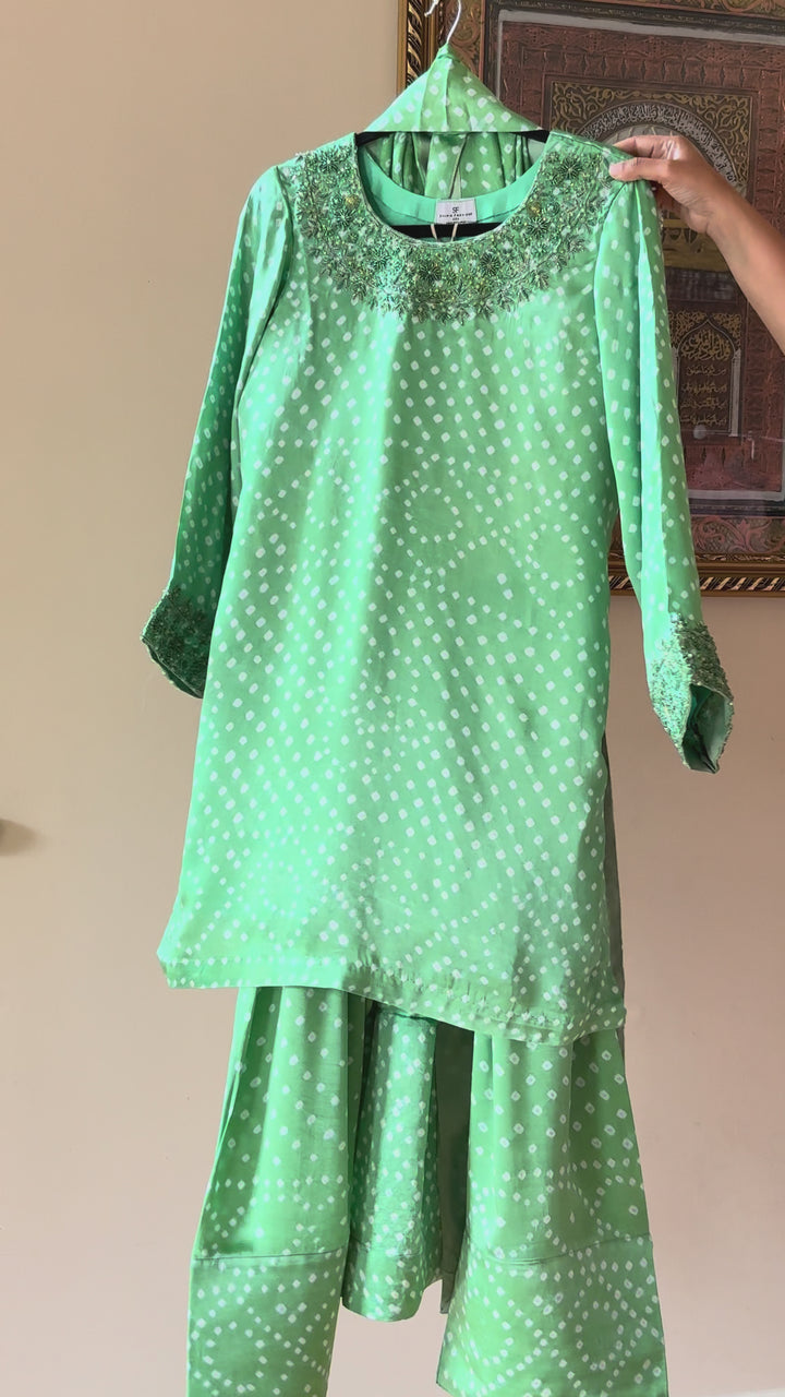 CHUNRI PURE CHARMEUSE SILK FARSHI SHALWAR FRSH03