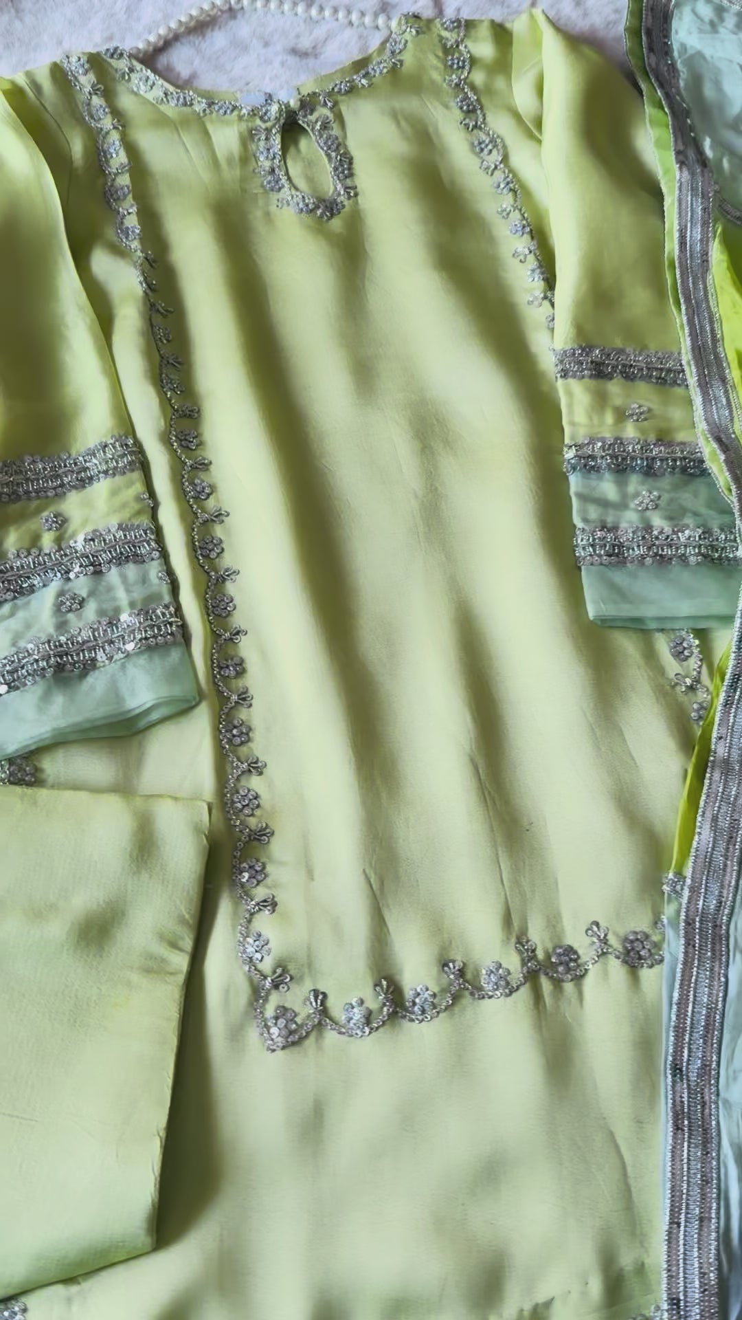 HAND EMBELLISHED PURE SILK FARSHI SHALWAR FRSH72