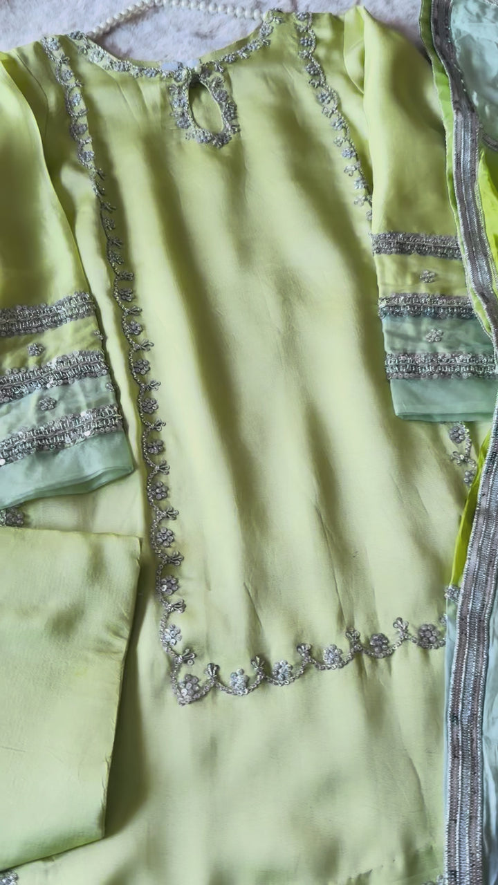 HAND EMBELLISHED PURE SILK FARSHI SHALWAR FRSH72