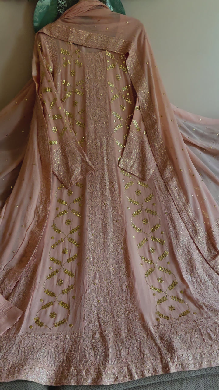 CHIKANKARI  MUKESH HEAVY FROCK CHSF07