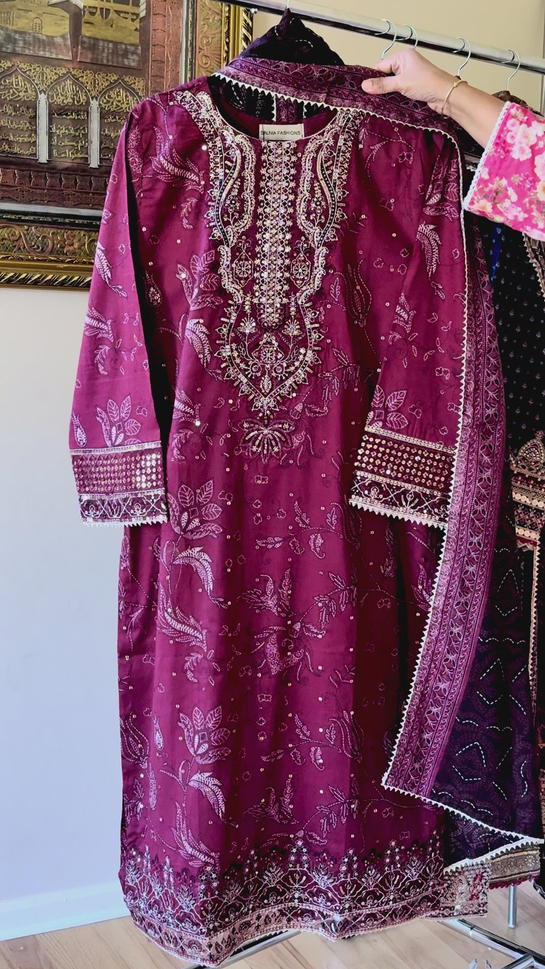 EMBROIDERED CASUAL WEAR LAWN 3-PC SUITS CWSF40