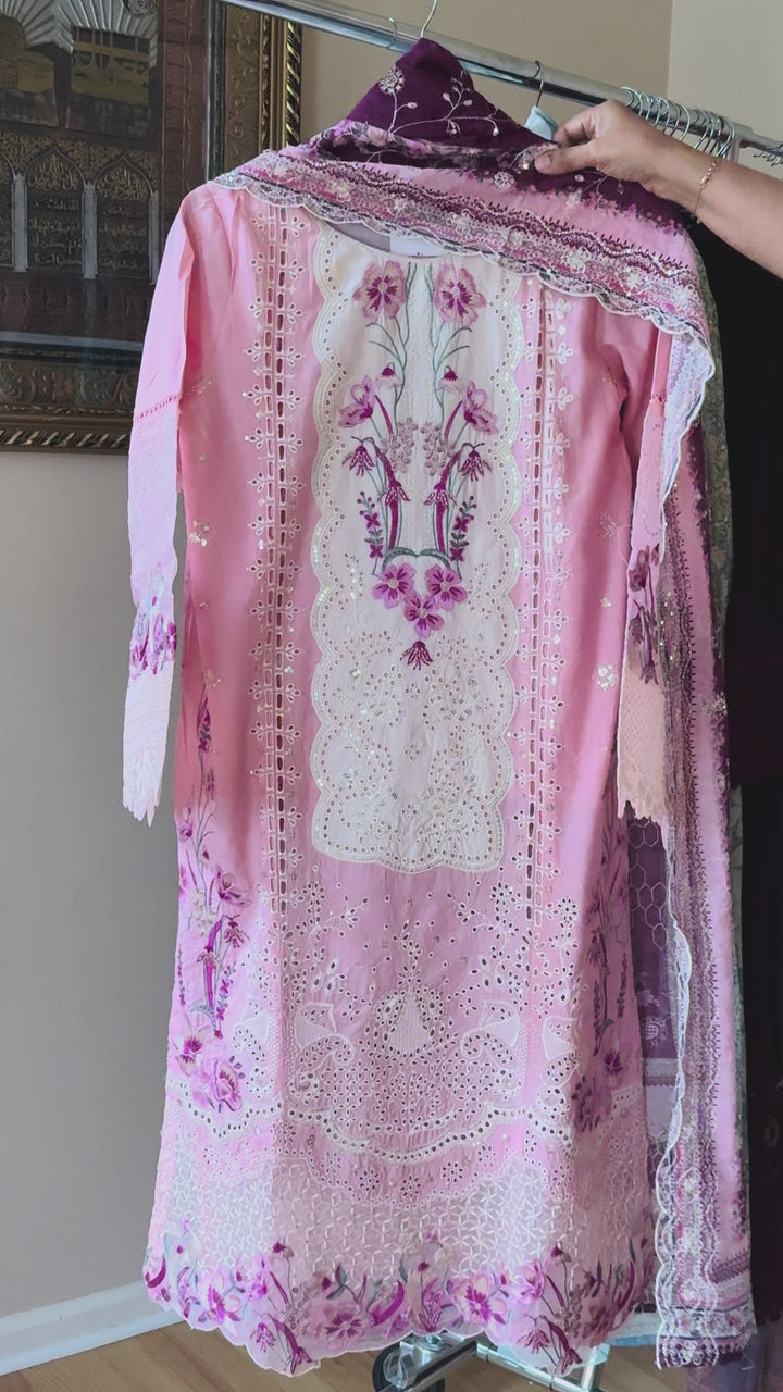EMBROIDERED CASUAL WEAR LAWN 3-PC SUITS CWSF18