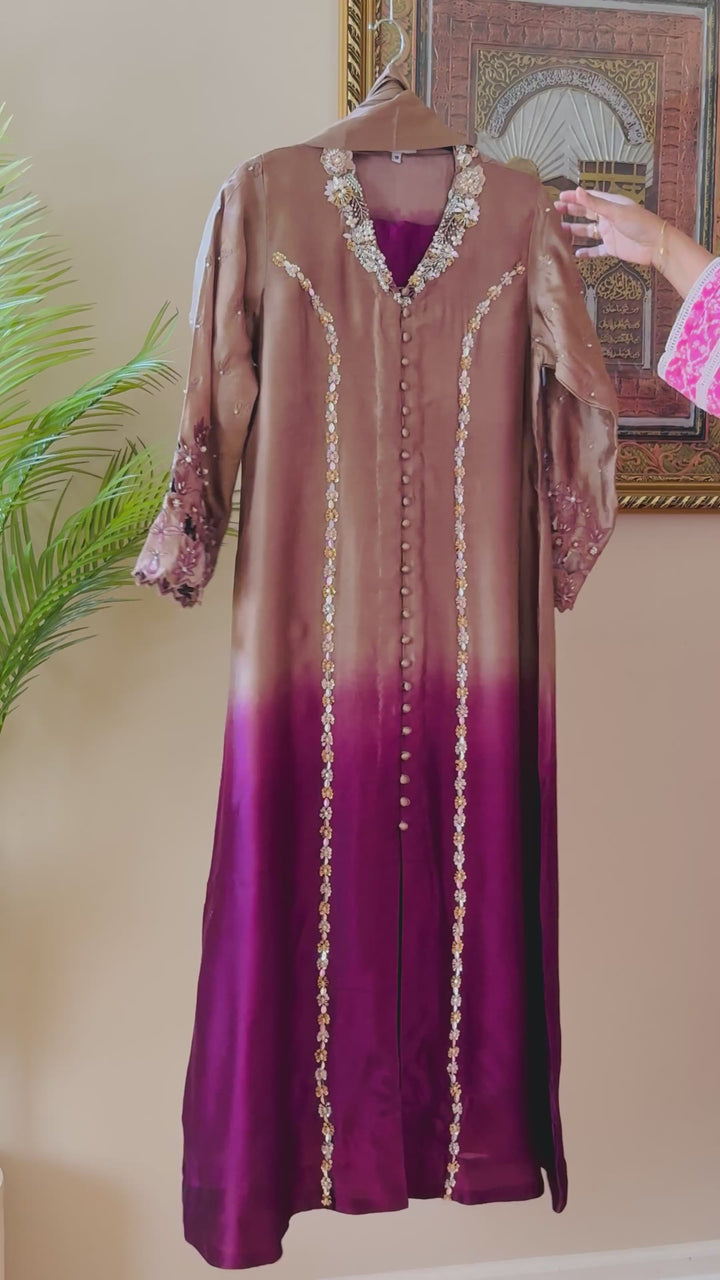 HEAVY PURE SILK CUSTOM PARTYWEAR FROCK MUSF06