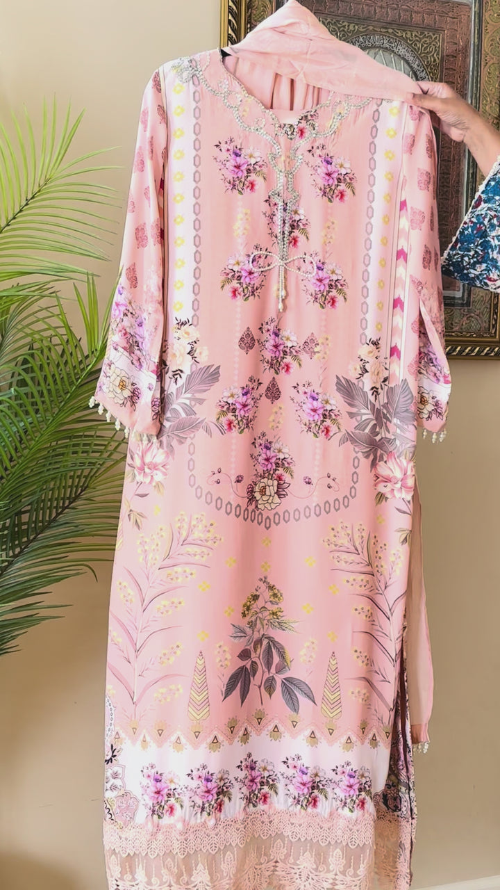 PURE CREPE SILK KAFTAN SET SFKF32