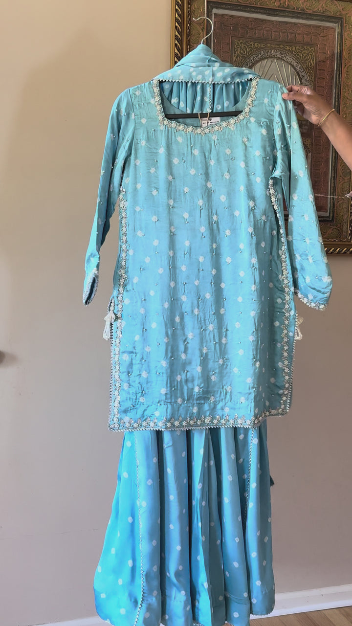 CHUNRI PURE CHARMEUSE SILK SHARARA SUIT SFSH01