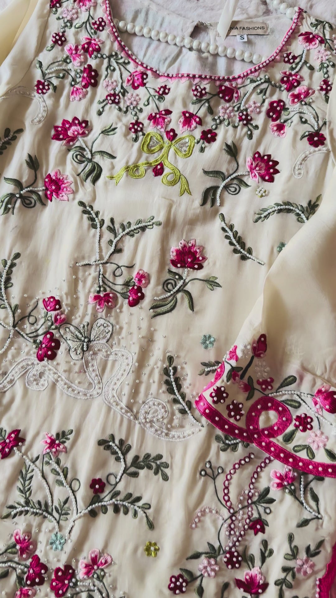 CUTWORK EMBROIDERED PURE SILK SUIT CTSH02