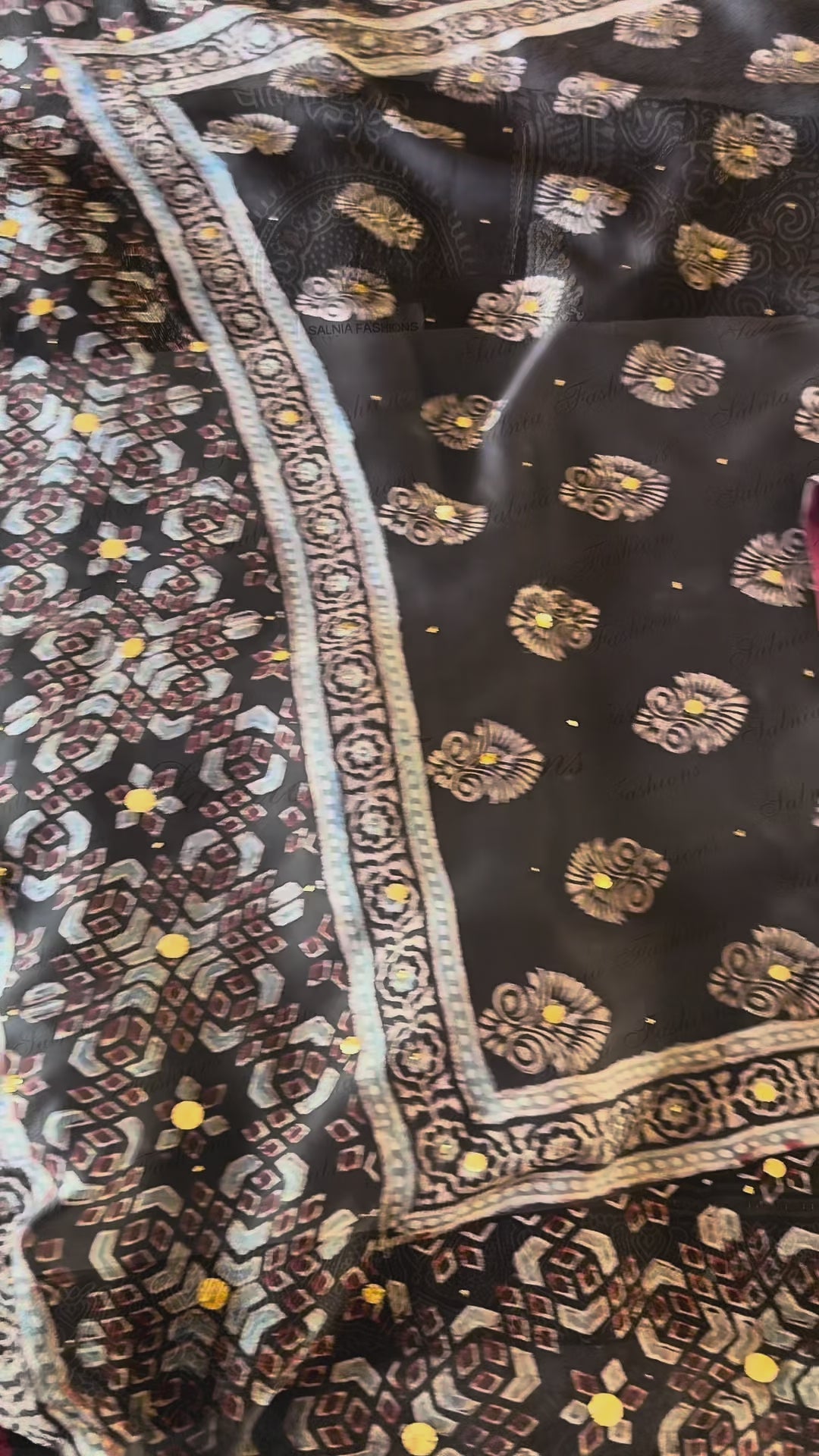 PURE SILK AJRAK SUIT AJSF08