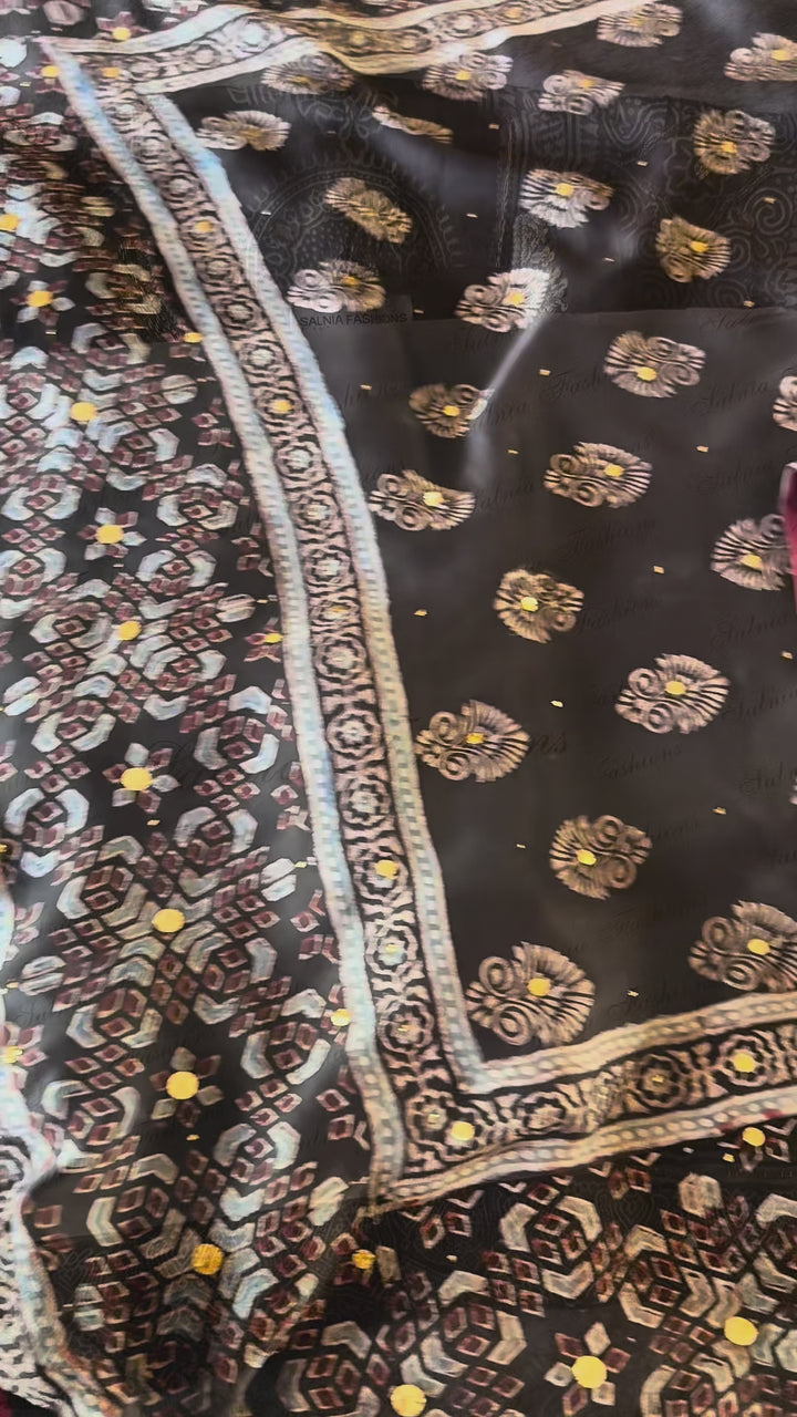 PURE SILK AJRAK SUIT AJSF08