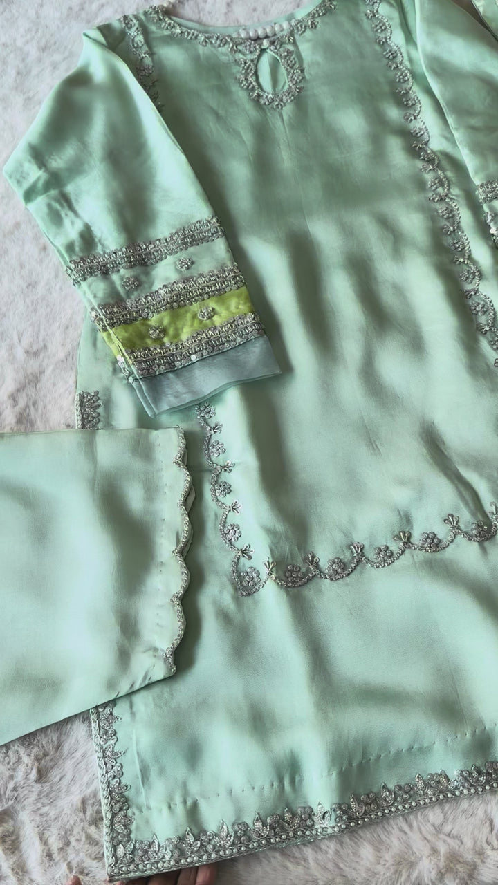 HAND EMBELLISHED PURE SILK FARSHI SHALWAR FRSH70