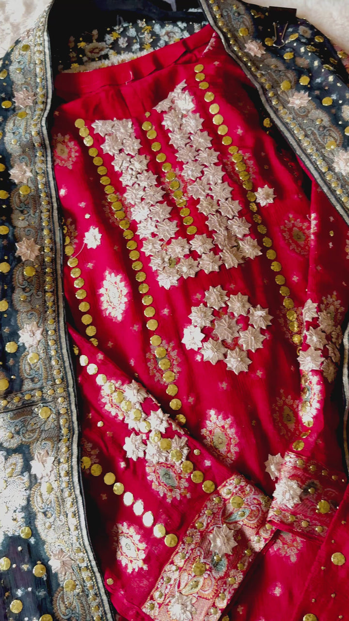 HEAVY KAAMDANI SUIT WITH WOVEN ATLAS DUPATTA KMSF05