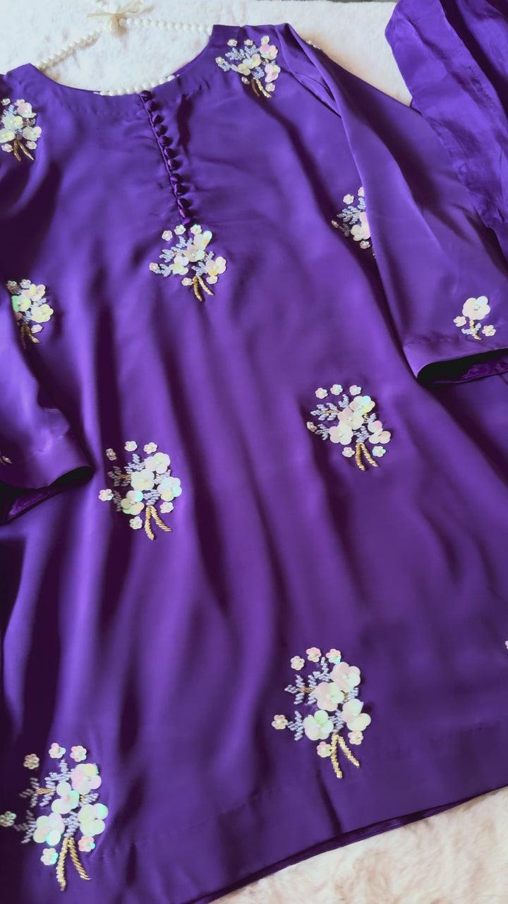 HAND EMBELLISHED SILK FARSHI SHALWAR FRSH01