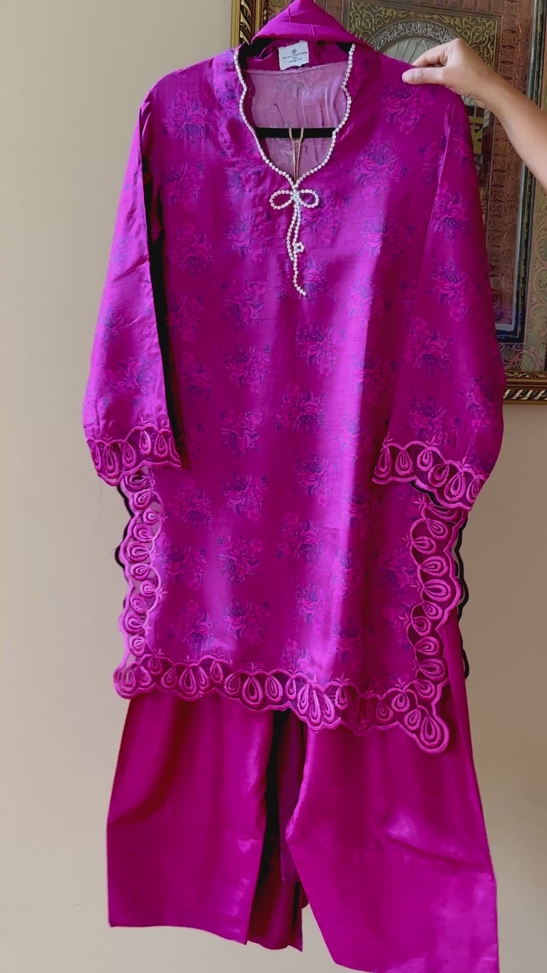 RAW SILK BOW FARSHI SHALWAR FRSH05