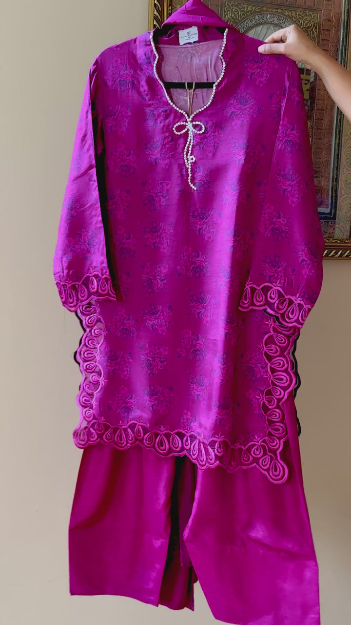 RAW SILK BOW FARSHI SHALWAR FRSH05