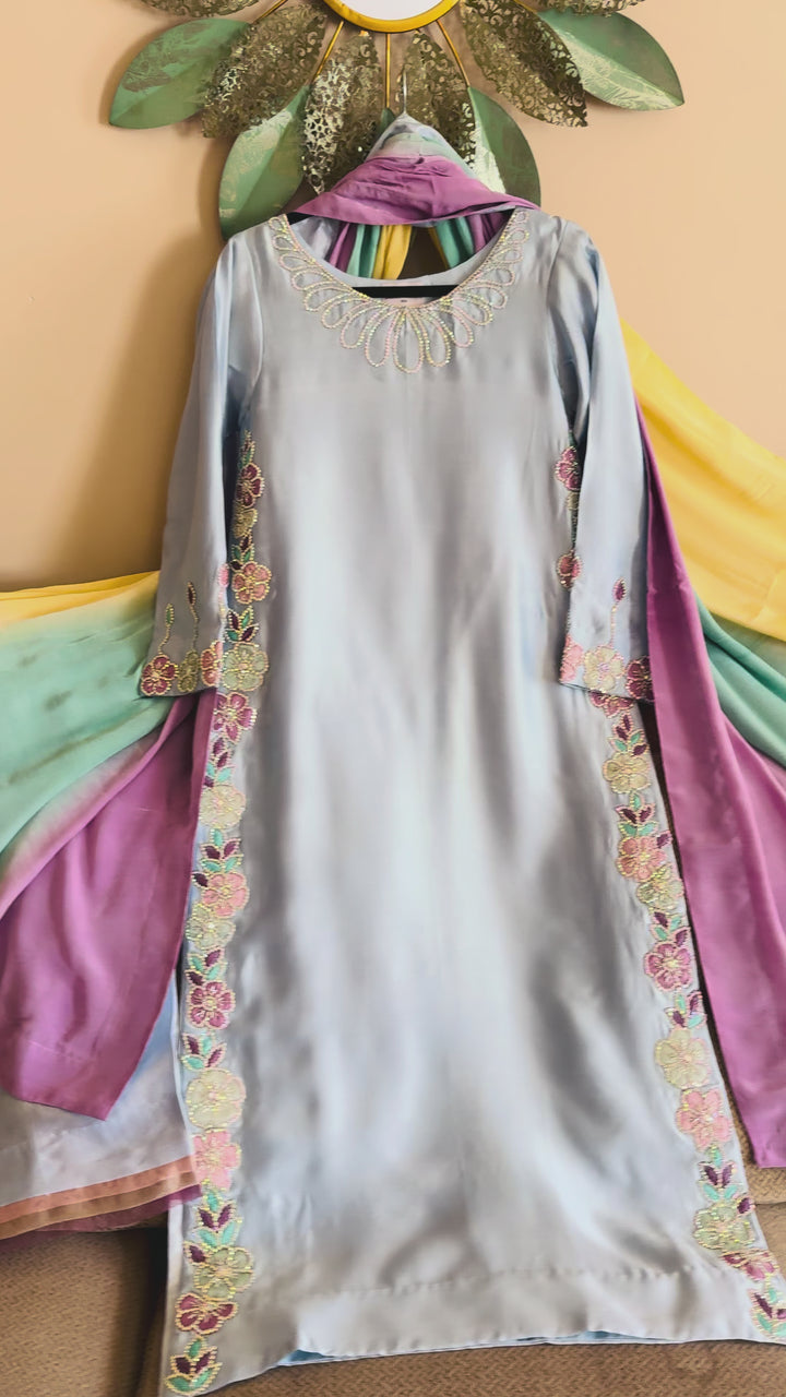 PURE SHEESHA SILK CUSTOM PARTYWEAR MUSF18