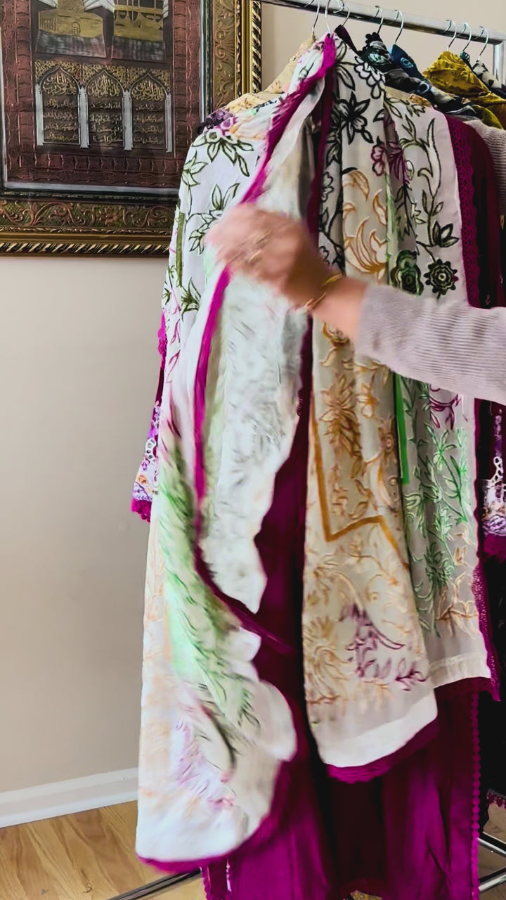 EMBROIDERED LINEN SUIT WITH PALACHI DUPATTA PLSF06