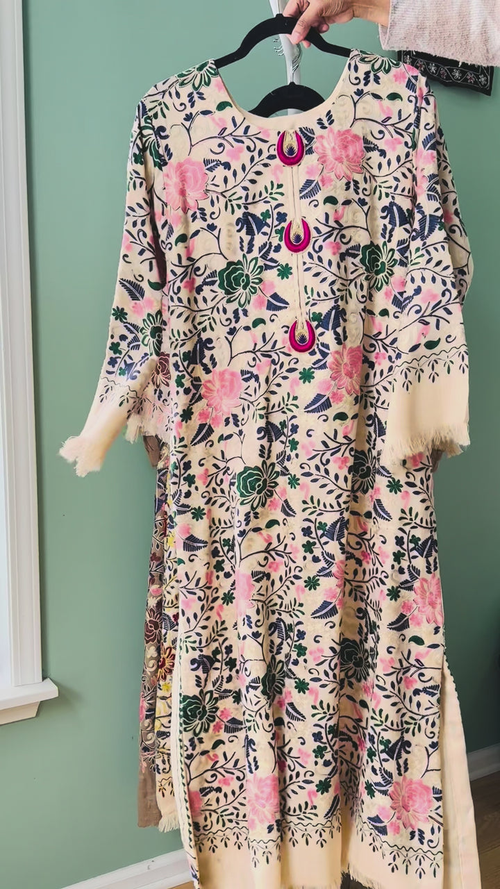 AARI EMBROIDERED PASHMINA KAFTAN SFP17