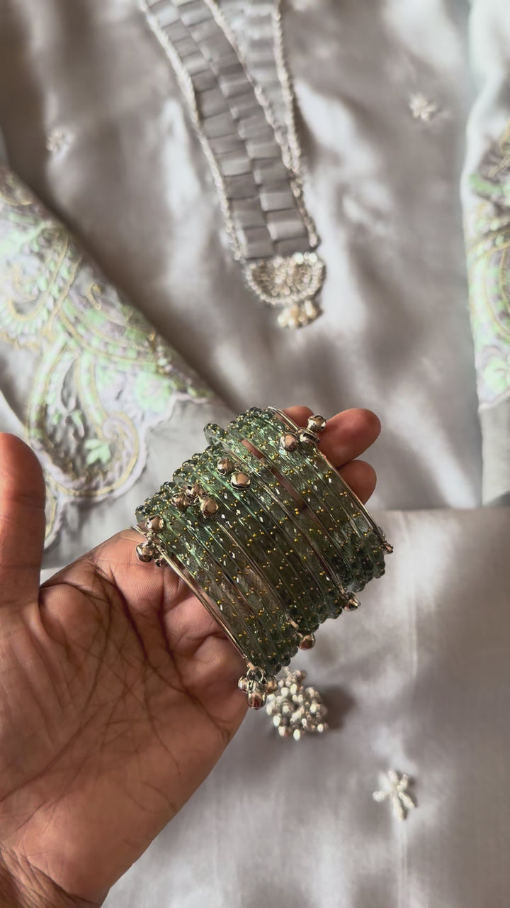 KASHMIRI GUNGROO & GLASS BANGLE SET KGSF01
