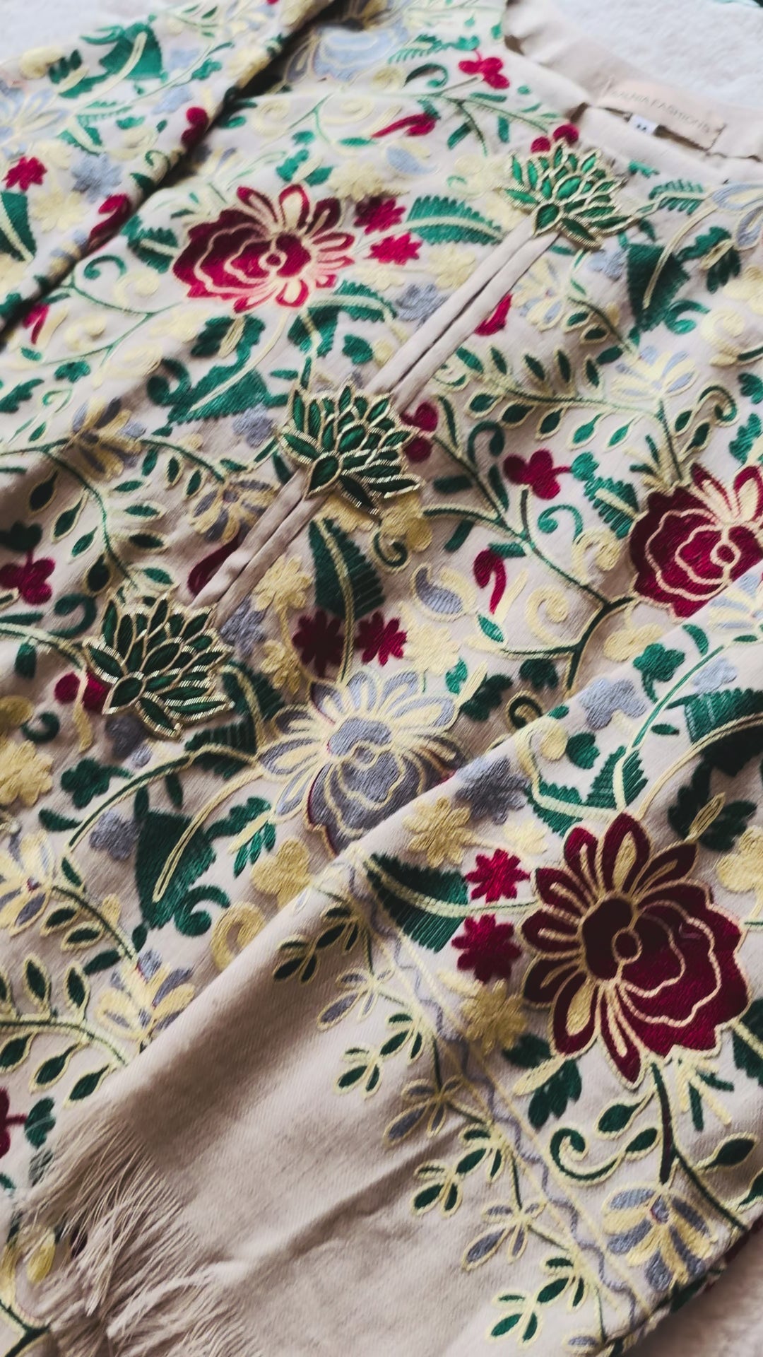 AARI EMBROIDERED PASHMINA KAFTAN SFP18