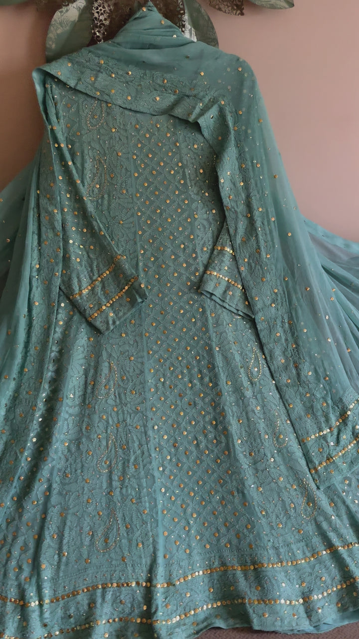 CHIKANKARI  MUKESH HEAVY FROCK CHSF05