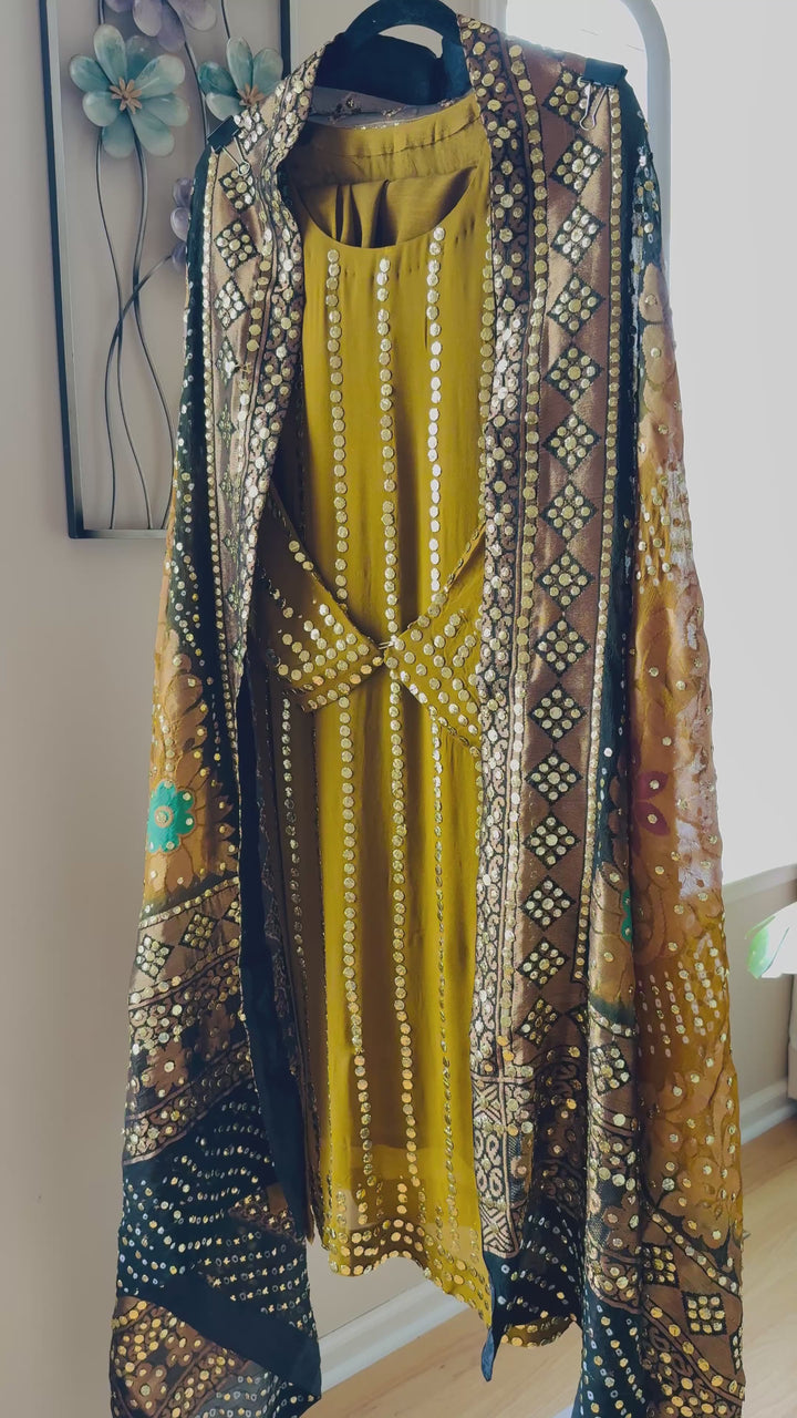 HEAVY KAAMDANI SUIT WITH WOVEN ATLAS DUPATTA KMSF06