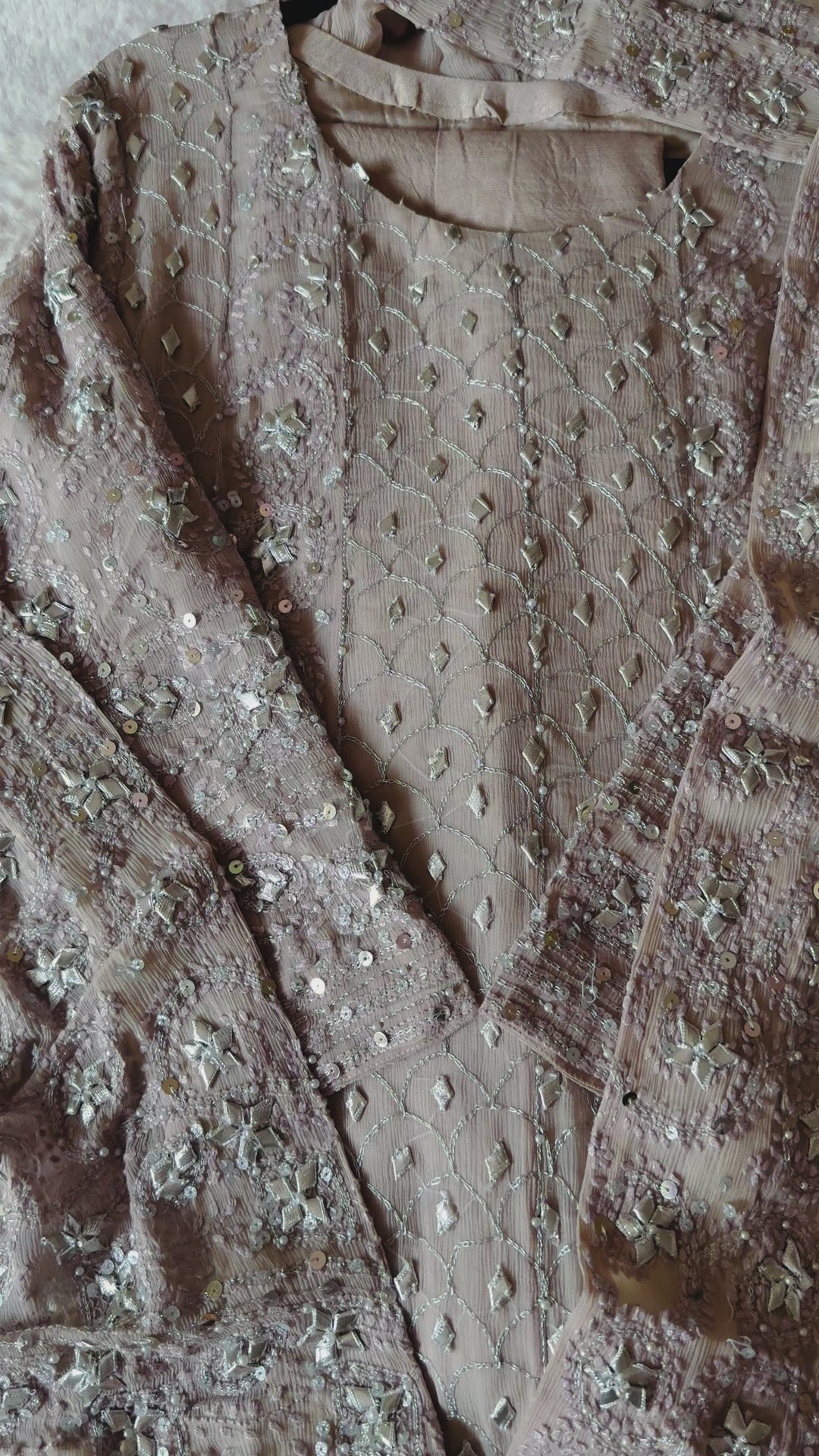 CHIKANKARI  MUKESH HEAVY FROCK CHSF06
