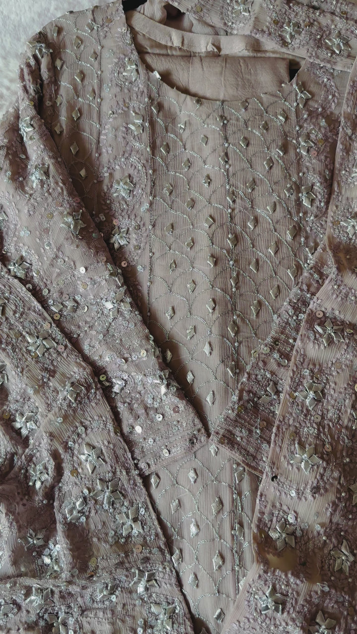 CHIKANKARI  MUKESH HEAVY FROCK CHSF06