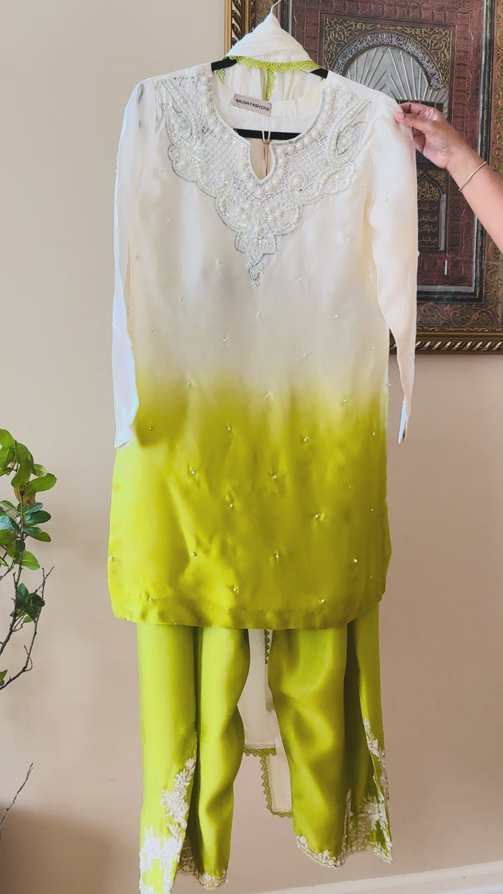 EMBROIDERED OMBRE SHEESHA SILK FARSHI SHALWAR FRSH04