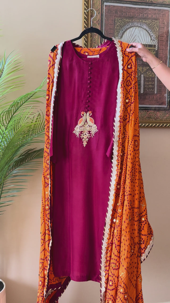 CUSTOM SERIES PURE SILK CHUNRI SUITS CHSF07