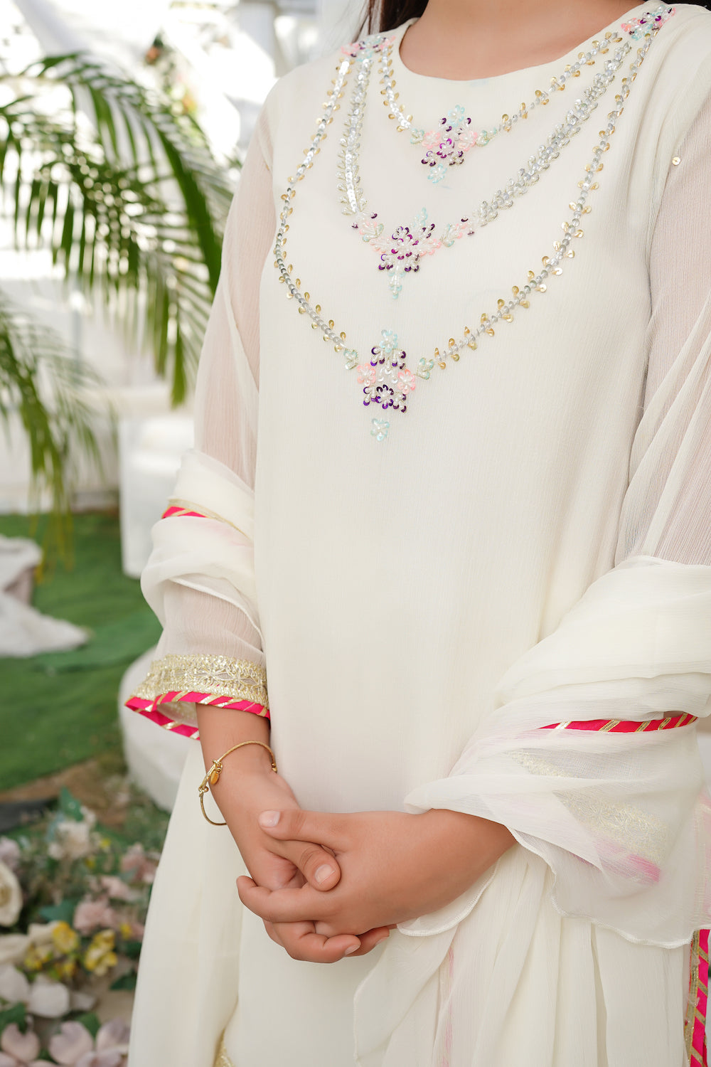EMBROIDERED CHIFFON KIDS 3-PC SUIT