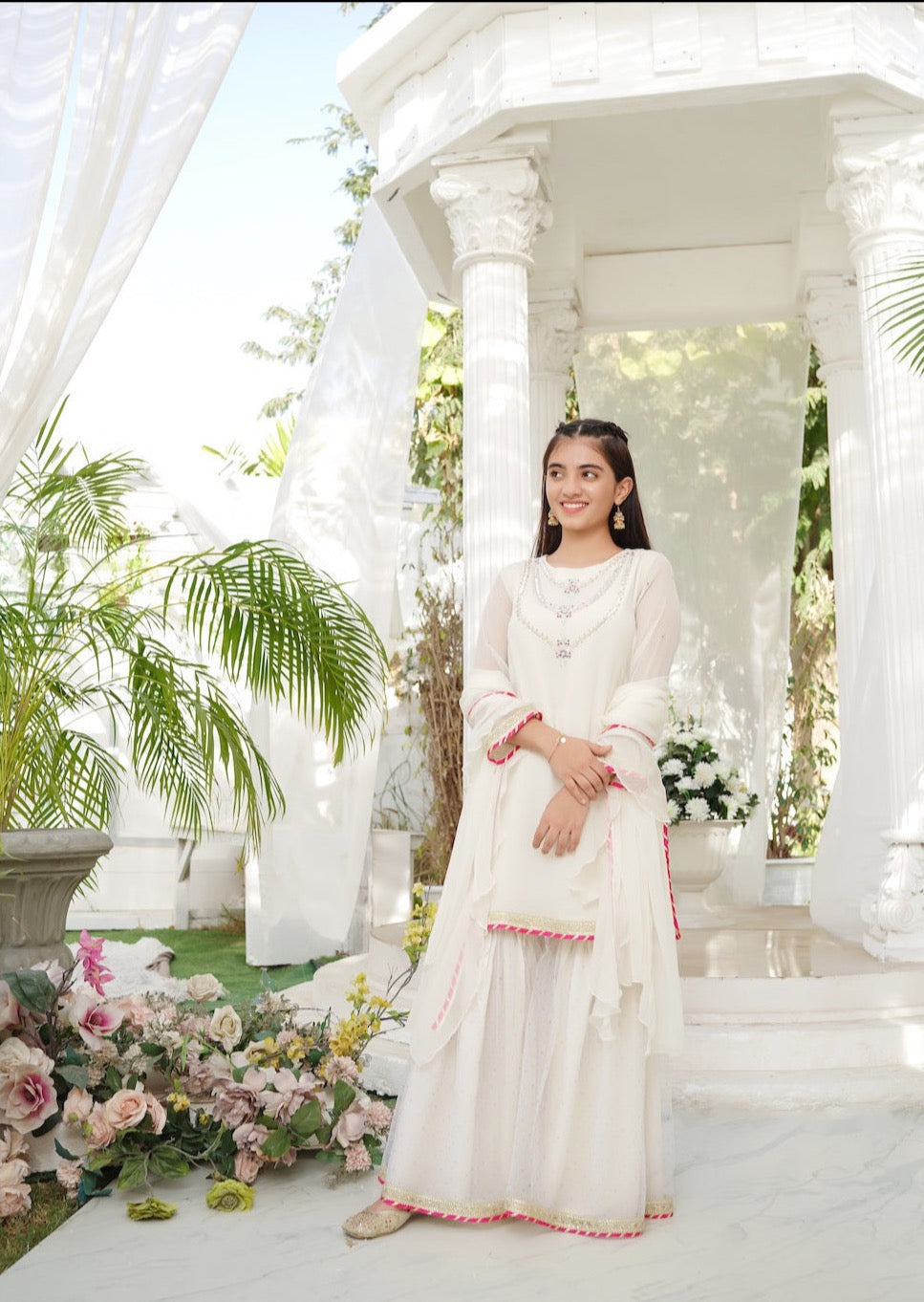 EMBROIDERED CHIFFON KIDS 3-PC SUIT
