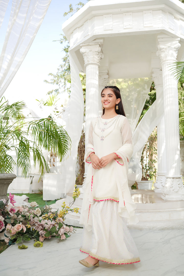 EMBROIDERED CHIFFON KIDS 3-PC SUIT