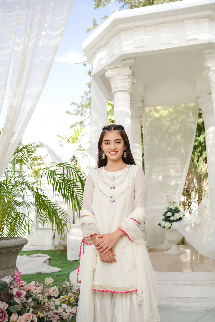 EMBROIDERED CHIFFON KIDS 3-PC SUIT