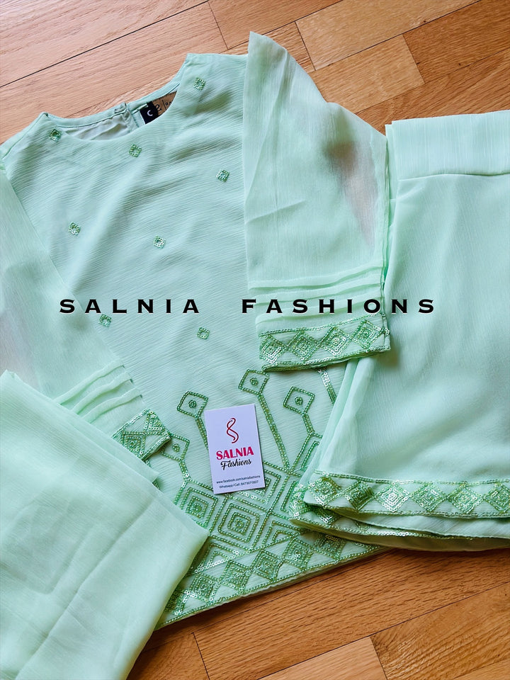 EMBROIDERED CHIFFON KIDS 3-PC SUIT