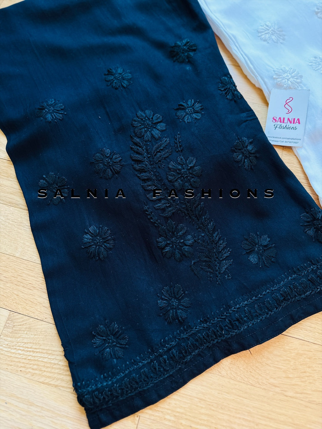 CHIKANKARI EMBROIDERED FLARED PANTS