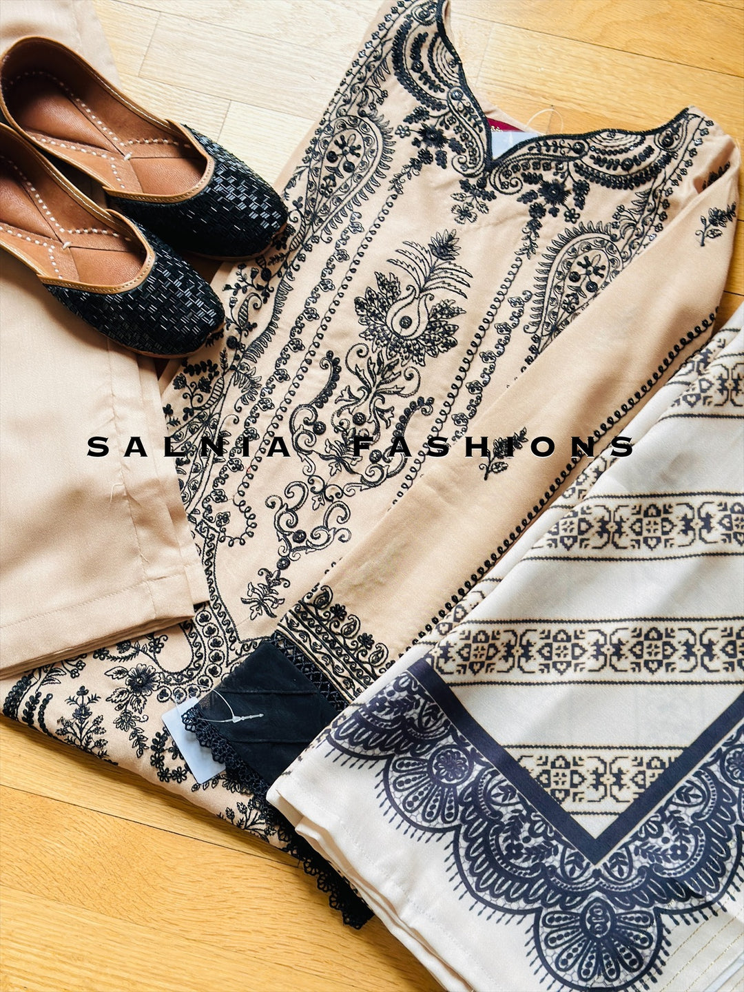 SCHIFFLI EMBROIDERED LINEN SUIT
