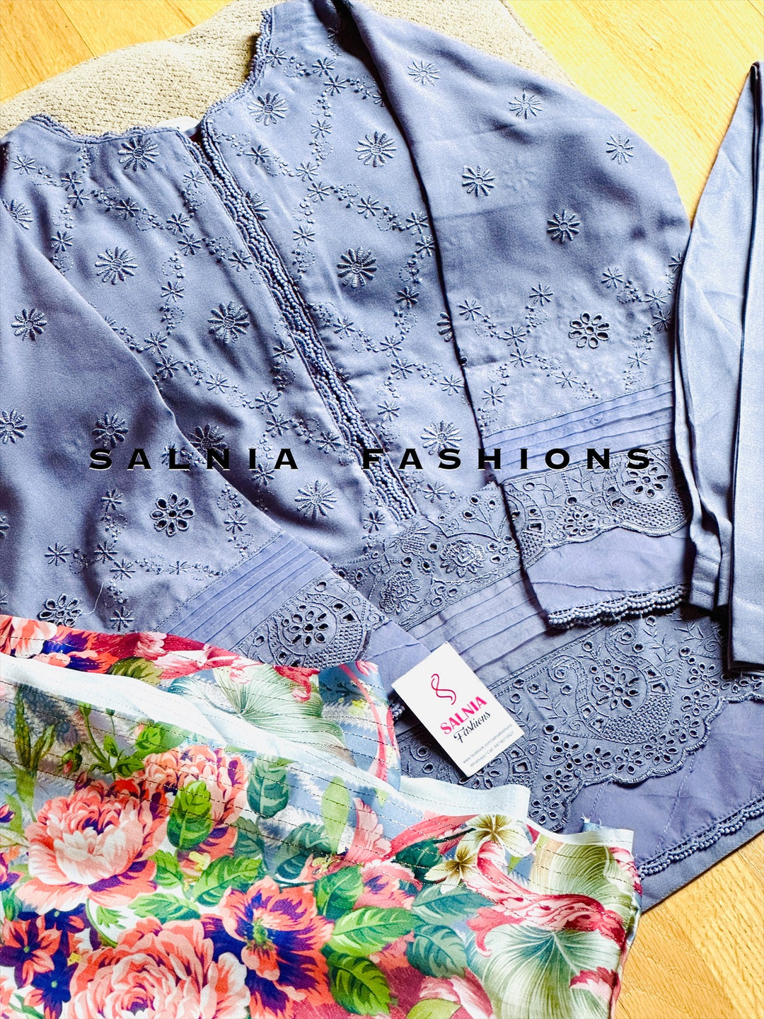 SCHIFFLI EMBROIDERED LINEN SUIT
