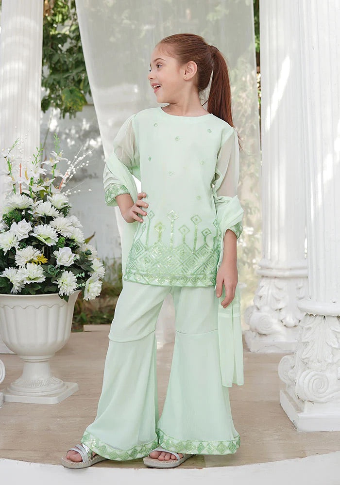 EMBROIDERED CHIFFON KIDS 3-PC SUIT