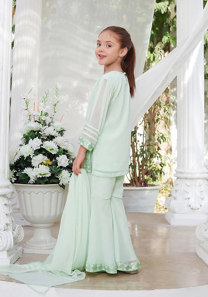 EMBROIDERED CHIFFON KIDS 3-PC SUIT
